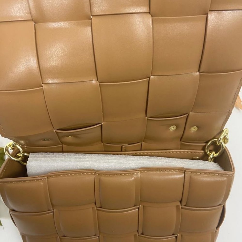Waist Bags Weave Chain Crossbody CAMEL - Picture 3 of 6